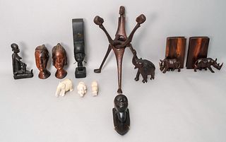 Group of African Carvings, Wood & Stone