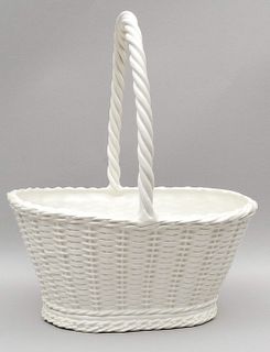 Large Este Italian Ceramic "Woven" Basket