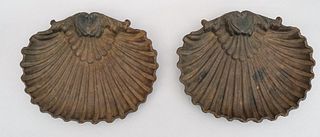 Pair of Cast Iron Shell Trays