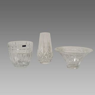 Lot of 3 Crystal Vases, Irland, Poland. Marquis. 