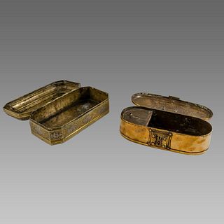 Lot of 2 Antique Middle eastern brass Boxes.