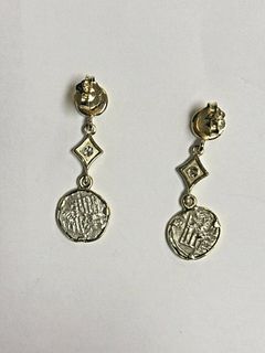 Medieval Silver coins set in Gold earrings c.1387 AD.