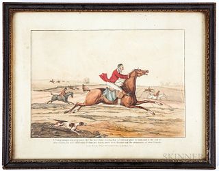Set of Seven Hand-colored Hunting Lithographs, London