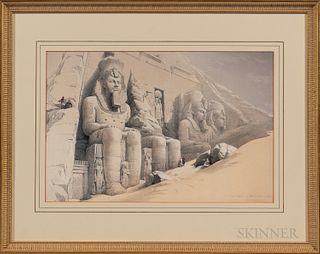 After David Roberts (Scottish, 1796-1864)  Two Egyptian Prints: Grand Portico of the Temple of Philae, Nubia and The Great Temple of Abu Simbel, Nubia
