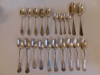 21 STERLING SILVER SPOONS