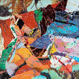 JUAN CARLOS LASSER (Buenos Aires, 1952 - 2007).
"Chopped landscape".
Oil on canvas.