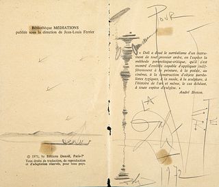 SALVADOR DALÍ I DOMÈNECH (Figueres, Girona, 1904 - 1989).
"Pour la verité", 1972.
Ink drawing on paper page "Dalí, Oui".