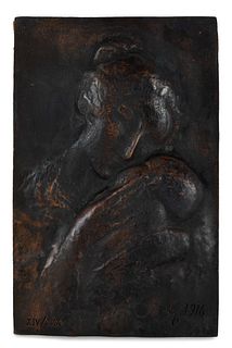 PABLO GARGALLO CATALÁN (Maella, Zaragoza, 1881 - Reus, Tarragona, 1934).
"Maternity", 1916
Relief in bronze, copy XIV/XXXV.