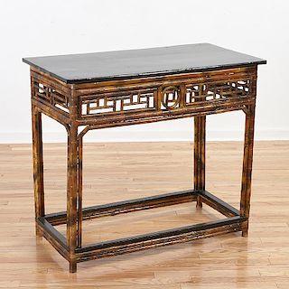 Chinese Export style bamboo console table