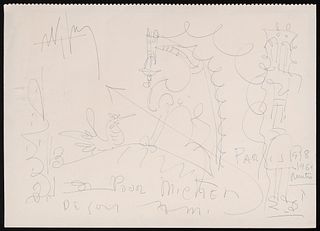 WILFREDO LAM (Sagua La Grande, Cuba, 1902 - Paris, 1982).
Untitled, 1966.
Ink on paper.