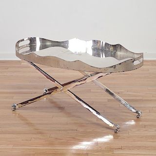 Nice Hollywood Regency silver plated coffee table