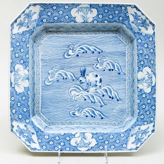 Chinese Blue and White Porcelain Shaped Square Platter