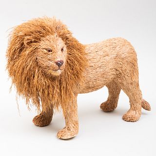 Folk Art Grass Model of a Lion