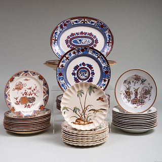 Group of English Transfer Printed Japonism Tableware