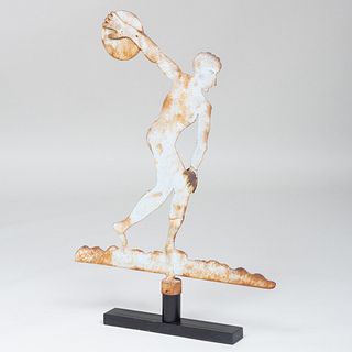 American Sheet Metal Weathervane in the Form of a Discus Thrower