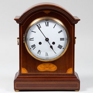 Regency Style Inlaid Mahogany Bracket Clock, of Recent Manufacture