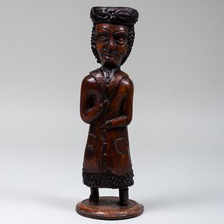 Flemish Carved Wood Tobbaconist Figure