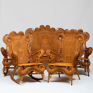 Suite of Victorian Style Wicker Furniture