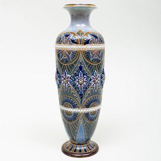 Doulton Lambeth Tall Glazed Earthenware Vase