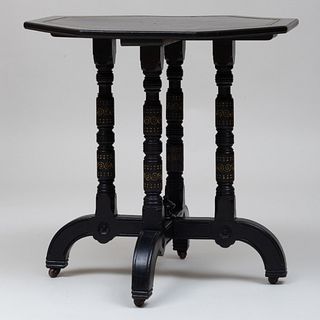 English Aesthetic Movement Ebonized Side Table, Stamped Gillow and J. Davison, Attributed to Bruce J. Talbert