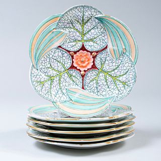Set of George Jones & Sons Porcelain Lily Pad Plates
