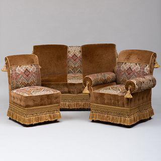 Victorian Three Piece Upholstered Parlor Suite