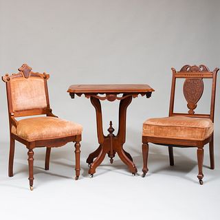 Group of Victorian Mahogany, Walnut and Fruitwood Furniture