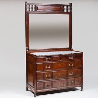 Aesthetic Movement Rosewood Chest with Mirror, Stamped Herter Brothers