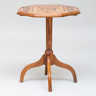 American Arts and Crafts Inlaid Oak Candlestand
