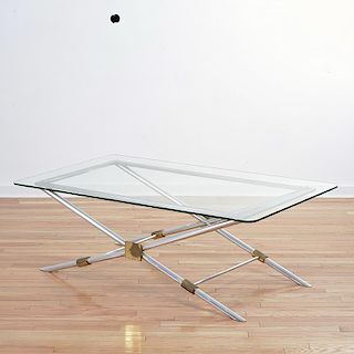 John Vesey aluminum and brass coffee table