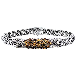 John Hardy Citrine & Sterling Silver "Caviar" Bracelet