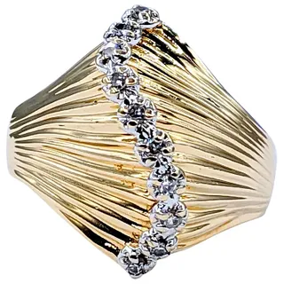 Fabulous Retro Gold & Diamond Fashion Ring