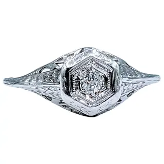 Antique 18k Belais Diamond Ring