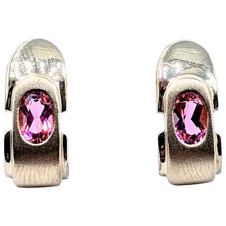 Lovely Pink Tourmaline and Solid Gold Earrings