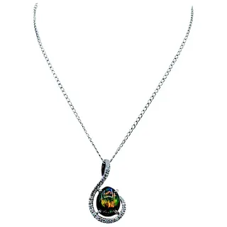 Gorgeous Black Opal & Diamond Necklace