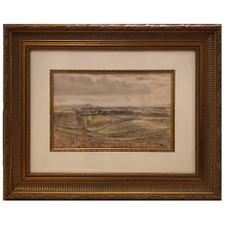 Geoffrey H. Rhoades “View Over the Fields” 1933 Original Watercolor