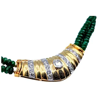 Interchangeable Emerald, Ruby, Pearl, & Diamond Choker Necklace