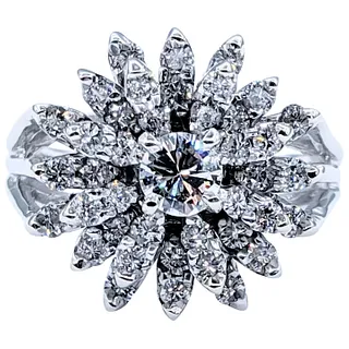 Exquisite Diamond & 14K White Gold Cluster Ring