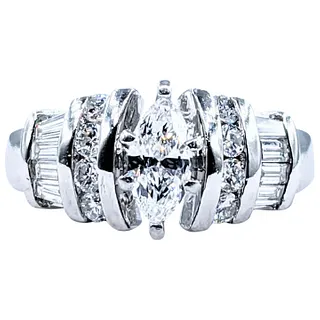 Marquise Cut Diamond & Platinum Engagement Ring