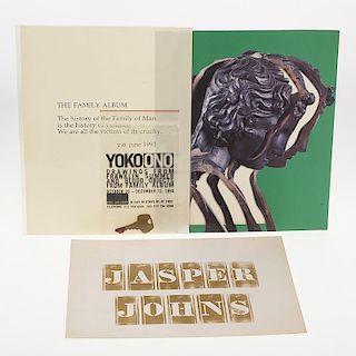 Jasper Johns, Yoko Ono, Arman, (3) invites
