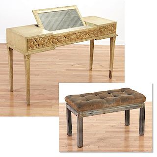 James Mont carved gilt wood vanity table