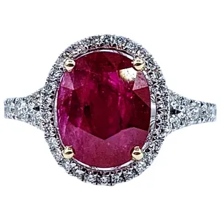 Bright Ruby & Diamond Cocktail Ring