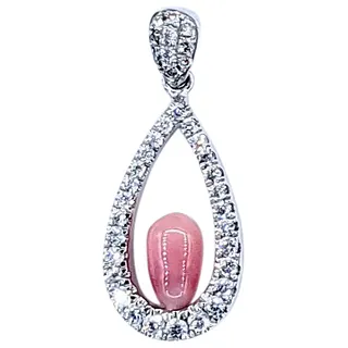Elegant Diamond & Conch Pearl Pendant