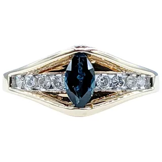 Unique Diamond & "Floating" Sapphire Ring