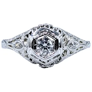 Refined Antique Diamond Engagement Ring