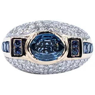 Stylish Sapphire & Diamond Cocktail Ring