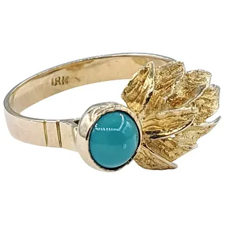 Vintage Turquoise & 18K Gold Fashion Ring