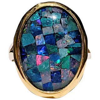 Magical Opal Mosaic Cocktail Ring