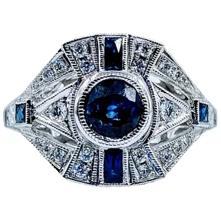 Gorgeous Sapphire & Diamond 18k Ring