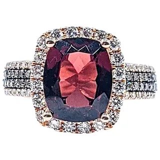 Gorgeous Garnet & Multi Colored Diamond Cocktail Ring
